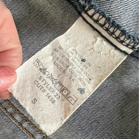 Angels Jean Jacket Womens Small Blue Denim Button Up Casual Stretch - Picture 7 of 8